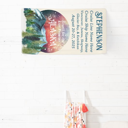 ラストフロンティアアラスカのクルーズドアに向かう 横断幕 (インサイチュ)