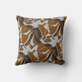 ラストブラウングレーブラックダイアゴナルアートプリント クッション (裏面)