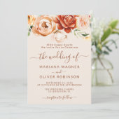 ラストベージュエレガントフラワーウェディング 招待状 (スタンド正面)