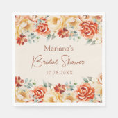 ラストベージュロマンチックフローラブライダルシャワー スタンダードランチョンナプキン (正面)