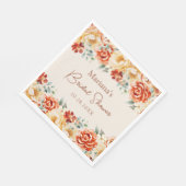 ラストベージュロマンチックフローラブライダルシャワー スタンダードランチョンナプキン (角)