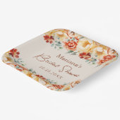 ラストベージュロマンチックフローラブライダルシャワー ペーパープレート (傾斜あり)