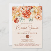 ラストベージュロマンチックフローラブライダルシャワー 招待状 (正面)