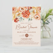 ラストベージュロマンチックフローラブライダルシャワー 招待状 (スタンド正面)