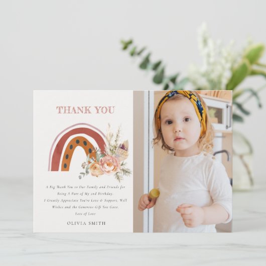 ラストボホフローラレインボーフォトエイジ誕生日 サンキューカード (スタンド正面)