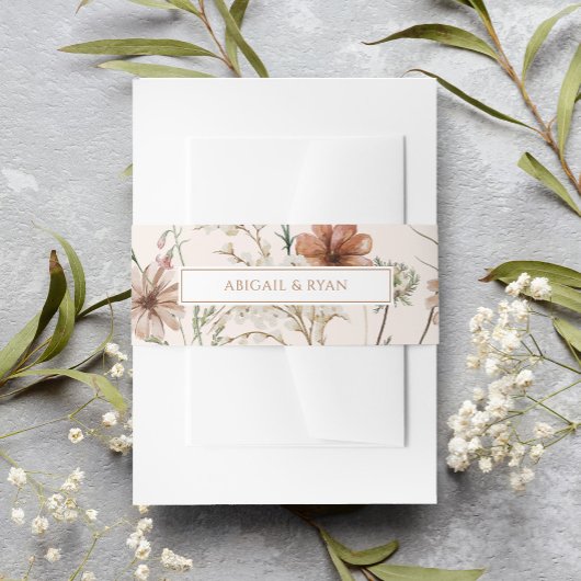 ラストボホワイルドフラワーフローラバタフライ結婚ズ 招待状ベリーバンド