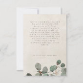 ラストミニマルグリーンユーカリリース写真結婚の サンキューカード (裏面)