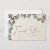 ラストミニマルグリーンユーカリリース結婚ズ サンキューカード (正面)