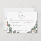 ラストミニマルグリーンユーカリリース結婚ズ 出欠カード (正面)