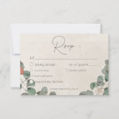 ラストミニマルグリーンユーカリリース結婚ズ 出欠カード (正面)