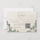 ラストミニマルグリーンユーカリリース結婚ズQR 出欠カード (正面)