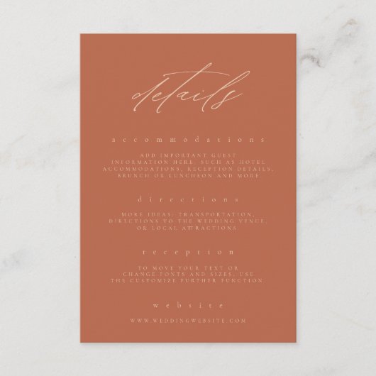 ラストミニマルピーチファインアートフローラ結婚ズ詳細 エンクロージャーカード (正面)