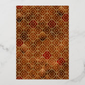 ラストモロッコパターンシーク結婚アーチ金ゴールド 箔招待状 (裏面)