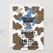 ラストライドデニム女性のカーボーイウェスタンバチェロレッテ 招待状 (正面)
