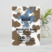 ラストライドデニム女性のカーボーイウェスタンバースデーパーティー 招待状 (スタンド正面)