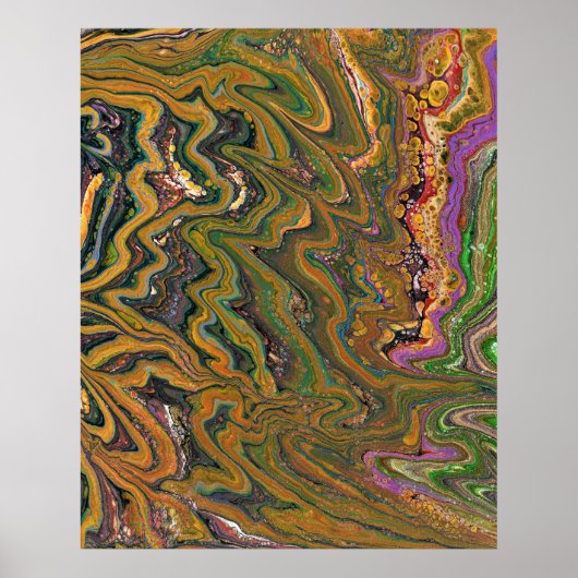 ラストラダ2グリーン金ゴールド抽象芸術ポスターアートプリント ポスター (正面)