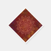 ラストレッドマンダラ金ゴールドグラムシモダンック スタンダードカクテルナプキン (角)