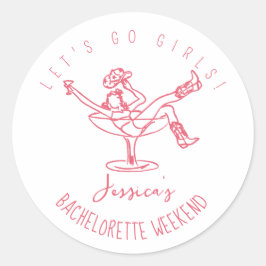 ラストロデオの手描きレトロ ラウンドシール