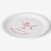 ラストロデオの落書き 手描きレトロな独身最後の夜 ペーパープレート (アングル)