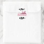 ラストロデオの風船フォントと牛柄プリント ラウンドシール (バッグ)