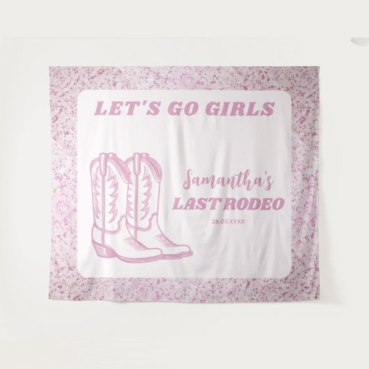 ラストロデオウェスタン女性のカーボーイバチェロレッテ タペストリー (正面(横))