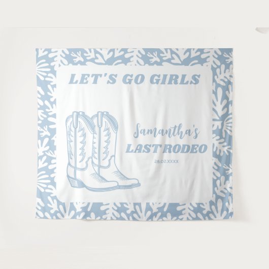 ラストロデオウェスタン女性のカーボーイバチェロレッテ タペストリー (正面(横))