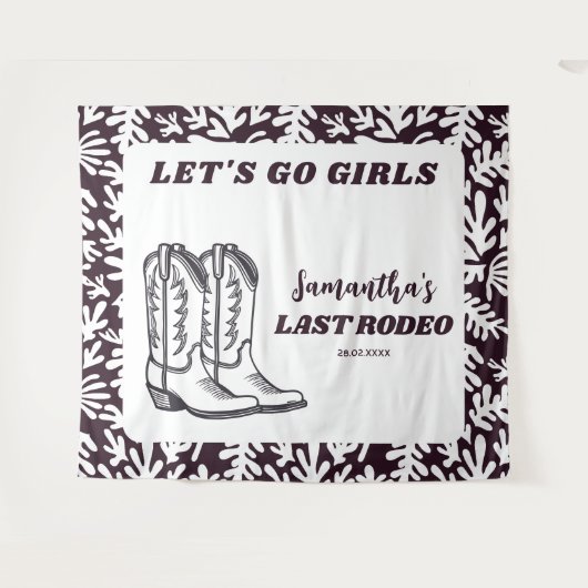 ラストロデオウェスタン女性のカーボーイバチェロレッテ タペストリー (正面(横))