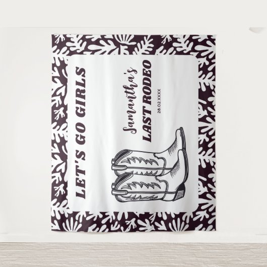 ラストロデオウェスタン女性のカーボーイバチェロレッテ タペストリー (正面)