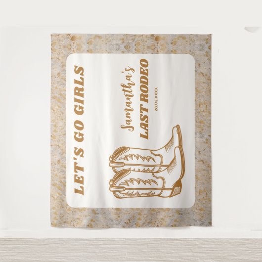 ラストロデオウェスタン女性のカーボーイバチェロレッテ タペストリー (正面)