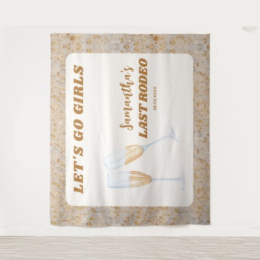 ラストロデオウェスタン女性のカーボーイバチェロレッテ タペストリー (正面)