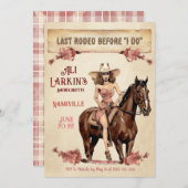 ラストロデオウェスタン独身最後のパーティー招待状 招待状 (正面/裏面)