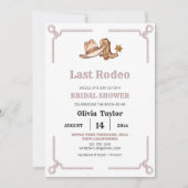 ラストロデオウェスタン結婚ズ女性のカーボーイブライダルシャワー 招待状 (正面)