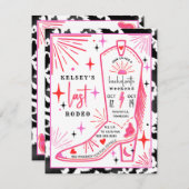 ラストロデオカウガールバチェロレッテカウプリントの旅程 招待状 (正面/裏面)