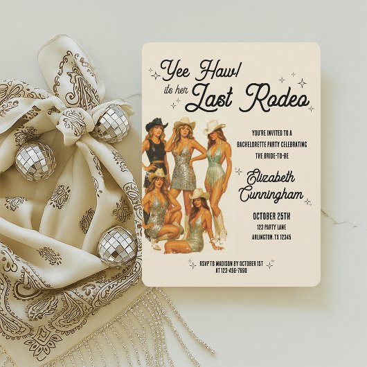 ラストロデオカウガールバチェロレッテパーティー招待状 招待状