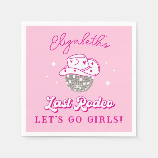 ラストロデオカウガールバチェロレッテパーティー スタンダードカクテルナプキン (正面)