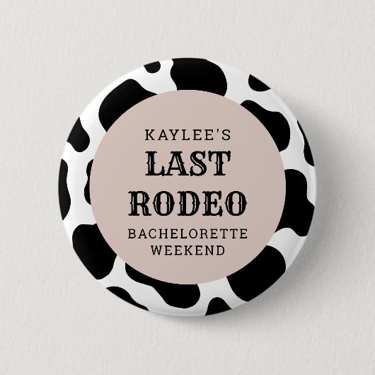 ラストロデオカウガール独身最後の週末パーティー 缶バッジ (正面)