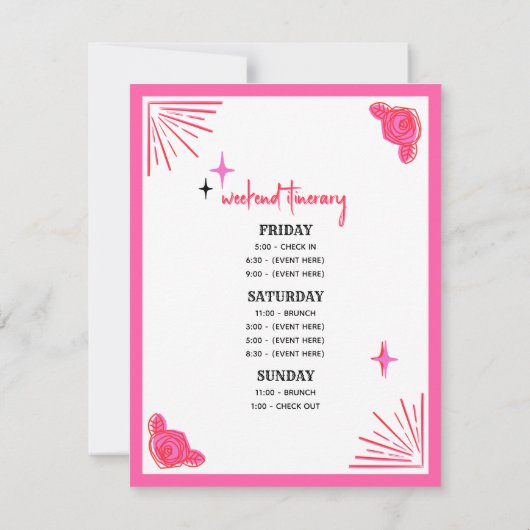 ラストロデオカウガール独身最後の週末計画 招待状 (裏面)