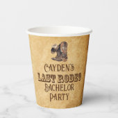 ラストロデオカウボーイグランジブラウン独身パーティー 紙コップ (裏面)