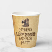ラストロデオカウボーイグランジブラウン独身パーティー 紙コップ (正面)