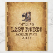 ラストロデオカウボーイグランジ ブラウン バチェラーパーティー ワインラベル (シングルラベル)