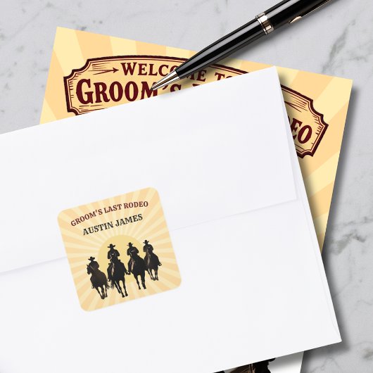 ラストロデオカウボーイサンセットグルームズネームバチェラー スクエアシール