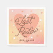 ラストロデオカウボーイブーツレトロハート ブライダルシャワー スタンダードカクテルナプキン (正面)