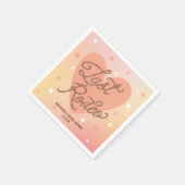 ラストロデオカウボーイブーツレトロハート ブライダルシャワー スタンダードカクテルナプキン (角)