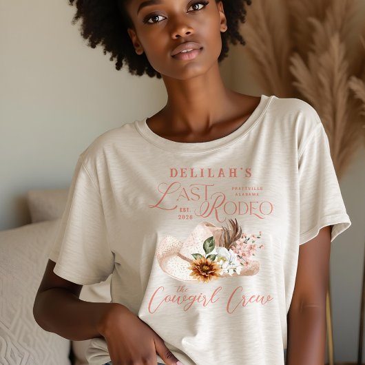 ラストロデオシック女性のカーボーイハットウェスタンブライダルパーティ トライブレンドＴシャツ