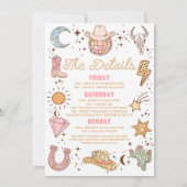 ラストロデオディスコ女性のカーボーイバチェロレッテウィークエンド 招待状 (裏面)