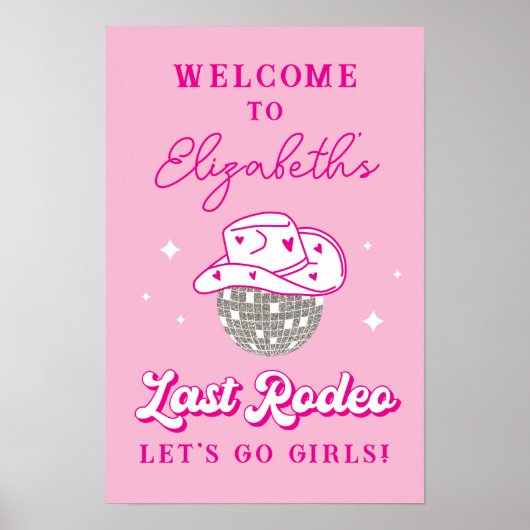 ラストロデオディスコ女性のカーボーイバチェロレッテ歓迎 ポスター (正面)