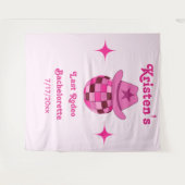 ラストロデオディスコ女性のカーボーイバチェロレッテ背景 タペストリー (正面(横))