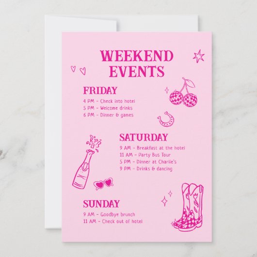 ラストロデオディスコ女性のカーボーイバチェロレッテ 招待状 (裏面)