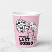 ラストロデオディスコ女性のカーボーイバチェロレッテ 紙コップ (裏面)