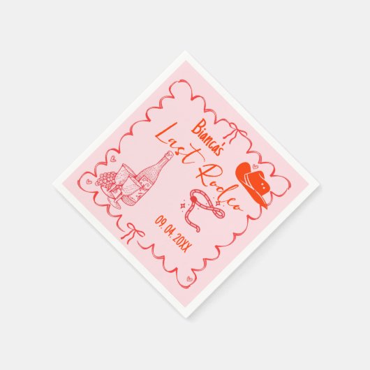 ラストロデオナッシュビルバチェロレッテ週末パーティー スタンダードカクテルナプキン (角)